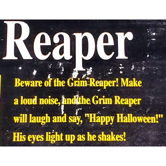 VTG Animated Grim Reaper Hanger Shakes Eyes Glow Red Noise Activated Gemmy 1993 - Picture 9 of 11